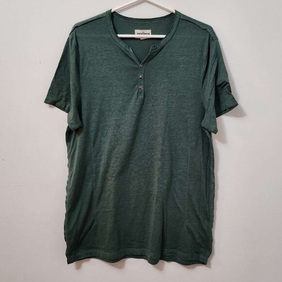 Mens Relaxed Fit Green Button Up Short Sleeve Shirt - Picture 1 of 6